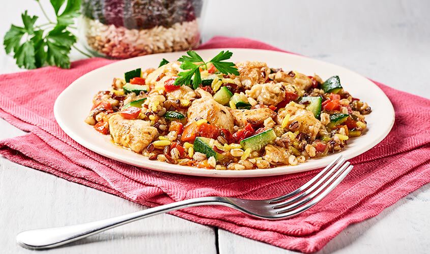 Piatti veloci pronti in un attimo - Fantasia di Cereali con Pollo Grigliato