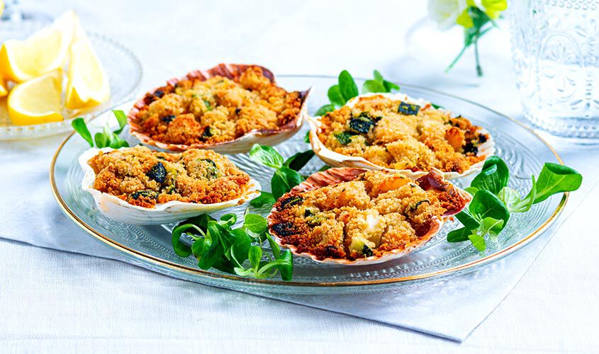 Specialit&agrave; di pesce - Ventagli di Gamberi e Zucchine