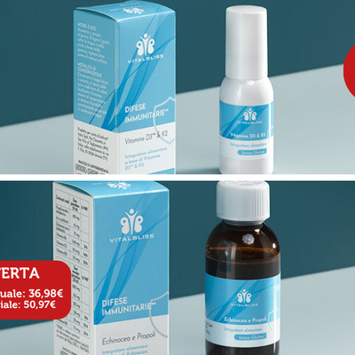 Difese Immunitarie - OFFERTA -&nbsp;Sciroppo Echinacea e Propoli e Vitamine D3 & K2