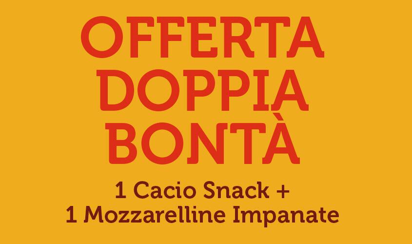 Stuzzichini per aperitivo e finger food - Offerta Doppia Bontà - 1 Cacio Snack + 1 Mozzarelline Impanate