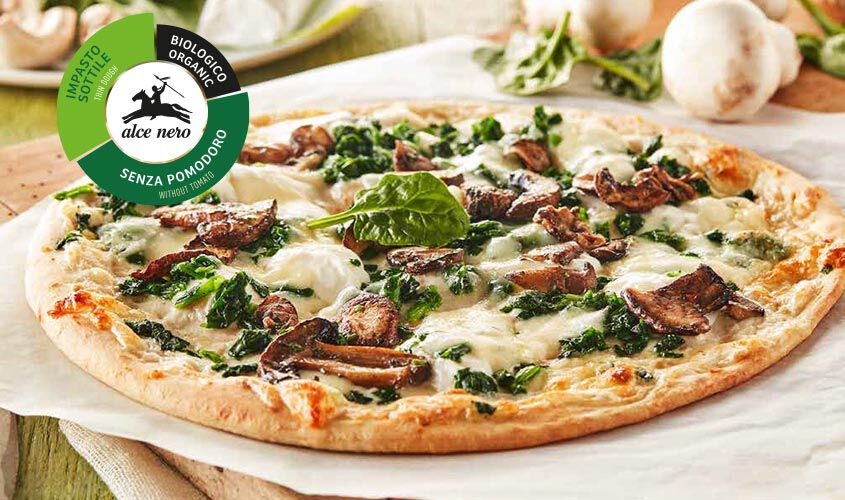 Schiacciate - Schiacciata Spinaci e Funghi Grigliati BIO