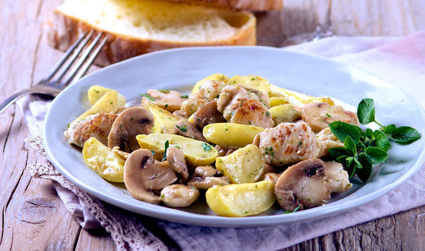 Spadellate - Tagliata di Pollo con Champignons e Patate