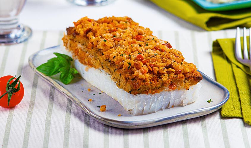 Specialità di pesce - Gratin di merluzzo d'Alaska al pomodoro