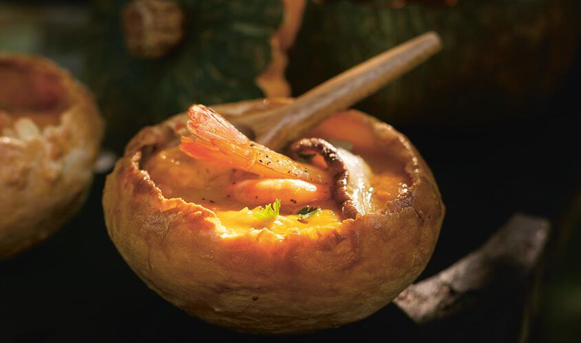 Panetti con vellutata di Zucca e Carote, con Gamberi e Porcini - Ottobre 2025 Bofrost