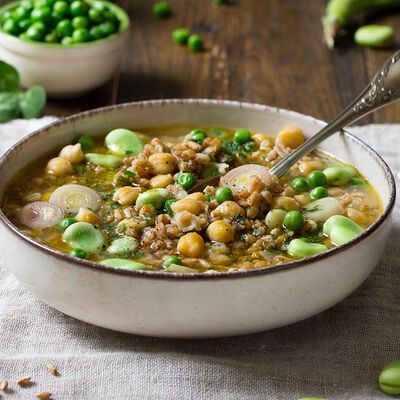 Zuppa di farro con piselli, ceci e fave Bofrost